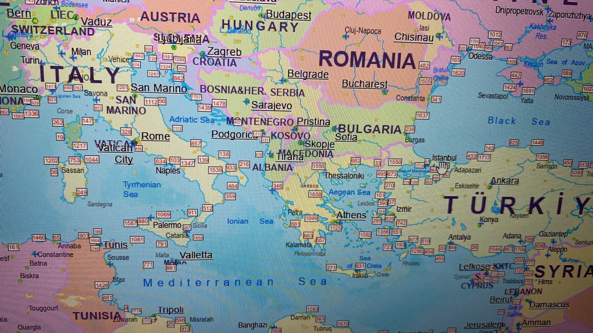 Liman numaraları haritası